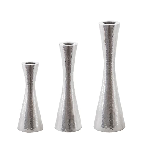 Yair Emanuel Konischer Kerzenhalter aus gehämmertem Aluminium, 3 Stück, moderner Stumpenkerzenständer in 3 Größen, elegante Wohnkultur oder Geschenk für besondere Anlässe CNP-1 von Yair Emanuel