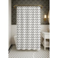 Art Deco Duschvorhang Elegantes Badezimmerdekor in Schwarzweiß von YajaPrints