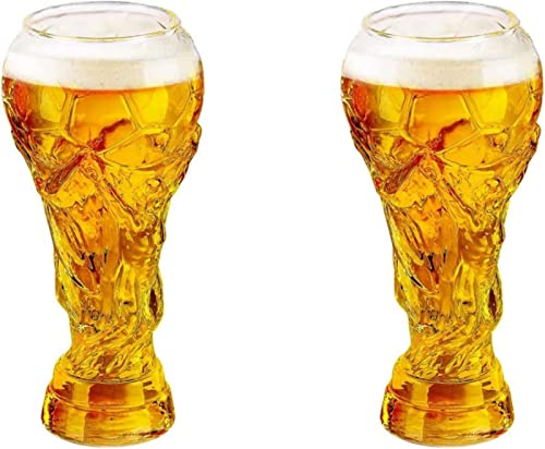Bierkrug Fußball – 800 ml Bierglas in Fußball-Form, Bierkrug aus Glas, Weltmeisterschaft, Weingläser, für kalte Getränke, Limonaden, Wasser, Geschenke für Papa, Freund von Yajexun