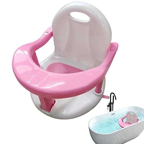 Babydesign Badesitz, Baby Badewannensitz, Badesitz Baby mit Anti-Rutsch Saugnäpfe von 6 Monaten, Badewannen Zubehör für Mädchen und Jungen mit Armlehnen und hoher Rückenlehne von Yajimsa