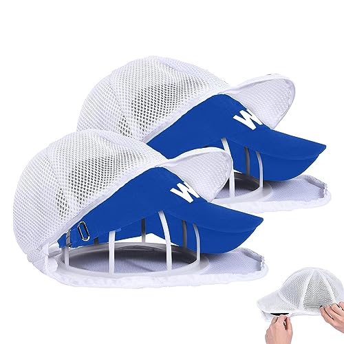 Basecap Waschgestell - 2 Stück Cap Waschmaschinen Form | Cap Washer Mit Mesh-Wäschebeutel | Baseballhut-Reiniger/Reinigungsschutz | Multifunktionaler Baseballkappen-Hutwascher Für Die Waschmaschine von Yajimsa