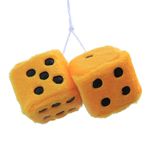 Yajimsa Fuzzy Dice Hanging Charm Auto Auto Rückspiegel Hanging Zubehör Mit Punkten Für Innenraum Verzierung Dekoration von Yajimsa