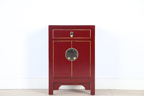 Yajutang Kommode Nachtschrank Massivholz Purpurrot RAL3004 von Yajutang