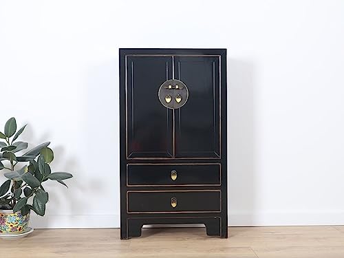 Yajutang chinesische Kommode Sideboard 2 Schubladen 2 Türen schwarz Yajutang chinesische Kommode Sideboard 2 Schubladen 2 Türen schwarz von Yajutang