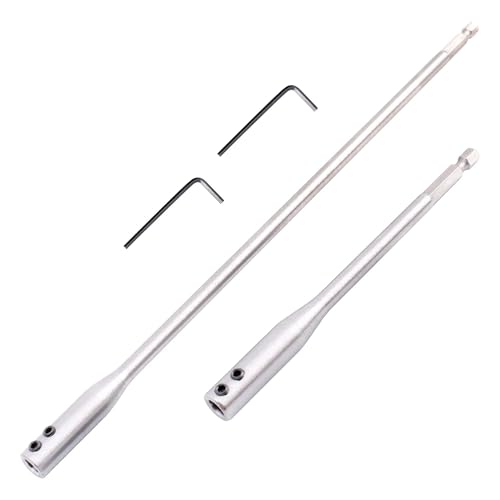 Yakamoz 1/4 Zoll Sechskantschaft Bohrerverlängerungs-Set – 2 Stück Holzspaten Bohrerverlängerung Bithalter 15,2 cm und 30,5 cm Bohrerverlängerung mit Schraubenschlüssel für Holzwender, Möbel Yakamoz 1/4 Zoll Sechskantschaft Bohrerverlängerungs-Set – 2 Stück Holzspaten Bohrerverlängerung Bithalter 15,2 cm und 30,5 cm Bohrerverlängerung mit Schraubenschlüssel für Holzwender, Möbel von Yakamoz
