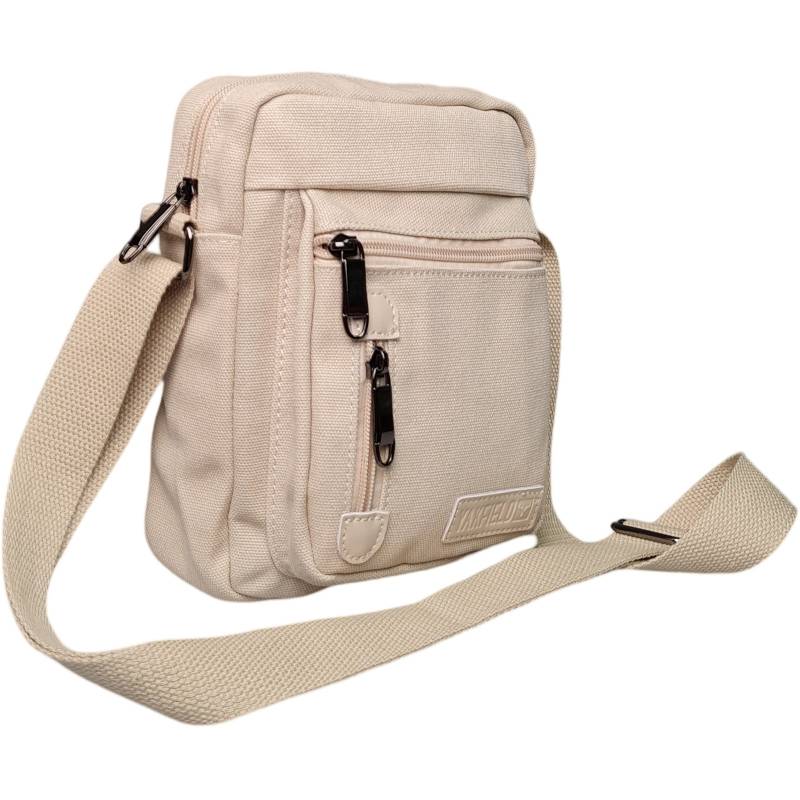 YAKFIELD Umhängetasche Cook Canvas Cross Body Schultertasche Reise Handy Tasche-beige von Yakfield