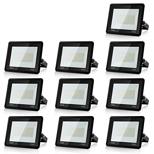 Yakimz 100W x10er LED Strahler Außen, 8500LM Superhell Alu LED Wandbeleuchtung Fluter Abstrahlwinkel 120°, IP66 Wasserdicht LED Wandleuchte, 3000K Warmweiß Scheinwerfer für Terrasse Sportplatz Yakimz 100W x10er LED Strahler Außen, 8500LM Superhell Alu LED Wandbeleuchtung Fluter Abstrahlwinkel 120°, IP66 Wasserdicht LED Wandleuchte, 3000K Warmweiß Scheinwerfer für Terrasse Sportplatz von Yakimz