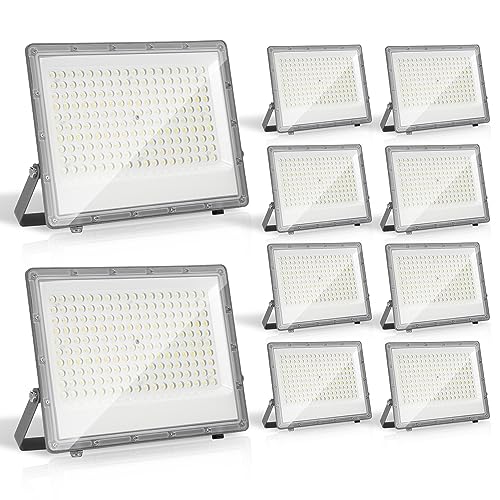 Yakimz 150W Strahler Außen, 10x LED Flutlicht Kaltweiß Hell 14850LM Außenstrahler, LED Fluter 6000K, Außenbeleuchtung IP66 Wasserdicht, LED Scheinwerfer Außenlampe für Terrasse,Flur(Kein Stecker) von Yakimz