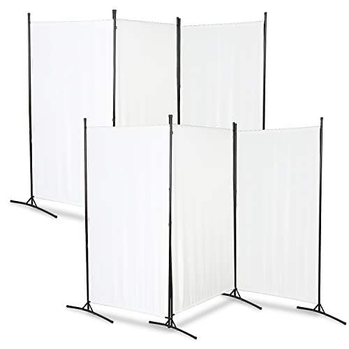 Yakimz 2 Stück Paravent Raumteiler 3-teilig 260x180cm, Raumteiler Freistehend Sichtschutz, Paravent Trennwand für den Innenbereich, Flexible Raumtrenner klappbar, Beige von Yakimz