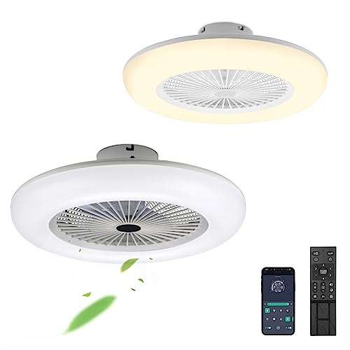 Yakimz 2er 80W Deckenventilator mit Beleuchtung, 55CM LED Dimmbar Deckenlampe mit Ventilator mit Fernbedienung und APP, Sommer-Wintermodus (Vor- und Rücklauf), 6 Geschwindigkeiten, 3000-6500K von Yakimz