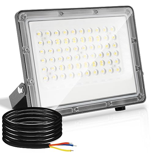 Yakimz 50W LED Außenstrahler, LED Strahler Außen Innen, 6000K Kaltweiß Außenleuchte Superhell 4950LM, IP65 Wasserfest, LED Scheinwerfer, LED Flutlicht für Gärten Garage Flur von Yakimz