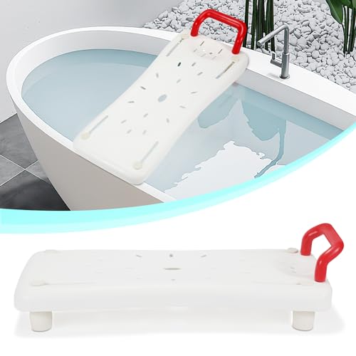 Yakimz Badewannensitz Senioren Badewannenbrett sitzen 69x28cm Badewanne Einstellbar Plastik Stuhl für Ältere Weiß, bis 150kg - 1 Set von Yakimz