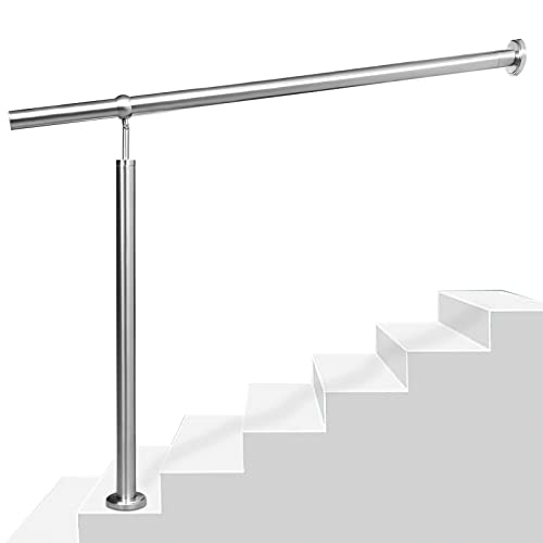 Yakimz Edelstahl Eingangsgeländer 150cm Treppengeländer Winkel Einstellbar, Geländer Handlauf Wandhandlauf für Innen und Außen, inkl. Zubehör von Yakimz