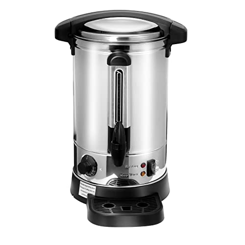 Yakimz Glühweinkocher Edelstahl Heißwasserspender 8,8L 1500W Glühweinkessel Glühweinautomat Temperatureinstellung 30-110°C Heißgetränkeautomat mit Auffangschale von Yakimz