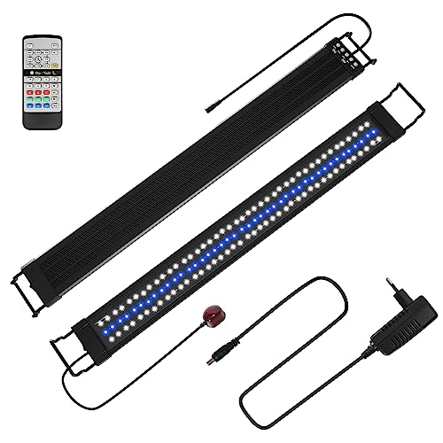 Yakimz LED Aquarium Beleuchtung, Aquarienbeleuchtung 30W, 24/7 Modus Aquarium Lampe, einstellbare Helligkeit, 10-stufiges Dimmen, für 90-120cm Süßwasser-Aquarien, Mehrere Wettermodus von Yakimz