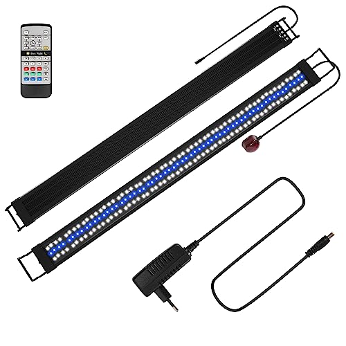 Yakimz LED Aquarium Beleuchtung, Aquarienbeleuchtung 45W, 5 DIY-Modi, 24/7 Modus Aquarium Licht, einstellbare Helligkeit, 10-stufiges Dimmen, für 120-150cm Süßwasser-Aquarien von Yakimz