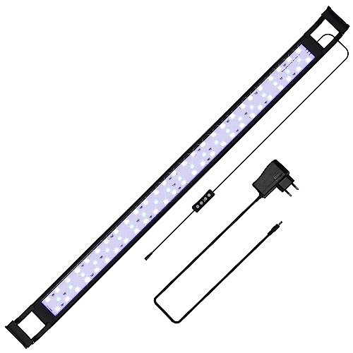 Yakimz LED Aquarium Beleuchtung 20W Aquariumbeleuchtung Lampe Weiß Blau Licht Aquarium Lampe mit Verstellbarer Halterung für 72-90cm Aquarium Pflanzen von Yakimz