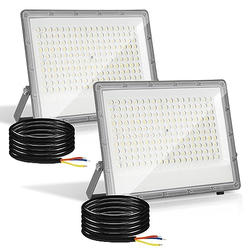 Yakimz LED Strahler, 2x 150W LED Strahler Superhell 14850LM Außen & Innen LED Fluter, IP65 Wasserdicht LED Flutlicht, Kaltweiß 6000K Flutlicht LED Außenstrahler Sicherheitslicht (Kein Stecker) von Yakimz