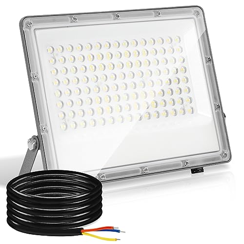 Yakimz LED Strahler Außen 100W, Superhell 9900LM LED Fluter 6000K Kaltweiß, LED Scheiwerfer 230V, IP65 Wasserdicht LED Flutlicht Außenstrahler, Aussenstrahler für Hinterhof, Auffahrt (kein Stecker) Yakimz LED Strahler Außen 100W, Superhell 9900LM LED Fluter 6000K Kaltweiß, LED Scheiwerfer 230V, IP65 Wasserdicht LED Flutlicht Außenstrahler, Aussenstrahler für Hinterhof, Auffahrt (kein Stecker) von Yakimz