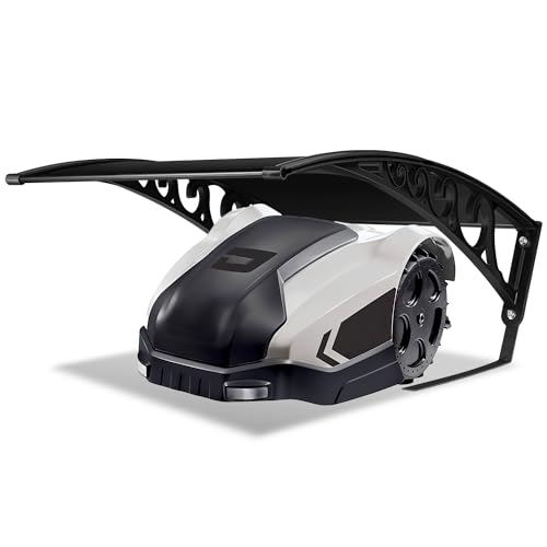 Yakimz Mähroboter Garage Dach Carport Überdachung für Rasenroboter Rasenmäher mit Schaumschwammstreifen | 106x87x50cm丨Polycarbonat Regenschutz丨Schutz vor Regen, Hagel und UV-Strahlen (Schwarz) von Yakimz