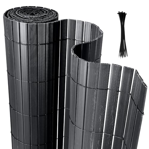 Yakimz PVC Sichtschutzmatte, Sichtschutzzaun Bambus Sichtschutz Balkonsichtschutz, Wetterfest UV-beständig für Garten Balkon und Terrasse, 90 x 1000 cm Windschutz, Anthrazit Yakimz PVC Sichtschutzmatte, Sichtschutzzaun Bambus Sichtschutz Balkonsichtschutz, Wetterfest UV-beständig für Garten Balkon und Terrasse, 90 x 1000 cm Windschutz, Anthrazit von Yakimz