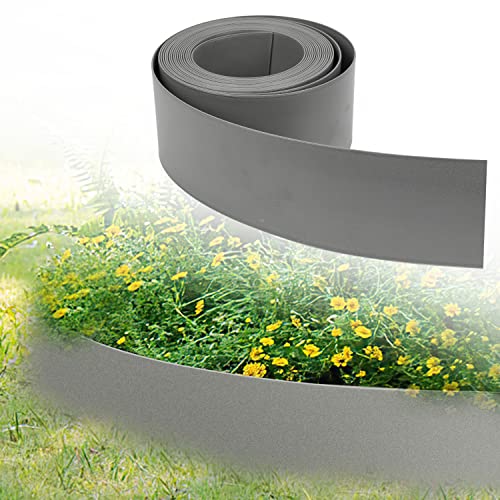 Yakimz Rasenkante Beeteinfassung, Gartenumrandung Mähkante Rasen Kunststoff, Elastische Beetumrandung Profilkante Pflasterstein Gartenwegen, Rasenkantenband(Länge 25m, Höhe 12,5 cm, Grau), M-CT7295-1 von Yakimz