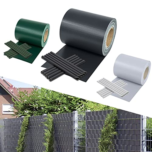 Yakimz Sichtschutzstreifen für doppelstabmatten, 65m x 19cm PVC sichtschutz, inkl.40 clips, Sichtschutz zaun Wetterfest, 450g/m², für gartenzaun Balkon doppelstabmattenzaun, Anthrazit Yakimz Sichtschutzstreifen für doppelstabmatten, 65m x 19cm PVC sichtschutz, inkl.40 clips, Sichtschutz zaun Wetterfest, 450g/m², für gartenzaun Balkon doppelstabmattenzaun, Anthrazit von Yakimz