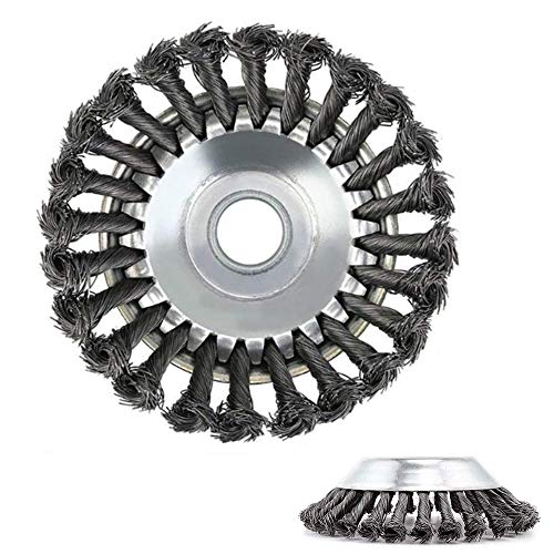 Unkrautbürste Wildkrautbürste, Drahtmäherkopf mit massivem Stahldrahtrad, Multifunktionswerkzeug zur Entfernung von Grasunkräutern für die Befestigung von Freischneidern (6 Zoll) von Yakobst