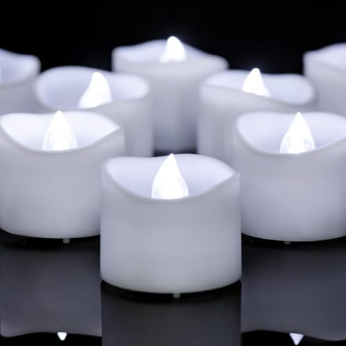 Yakpo 12 Stück kaltweiße, flackernde, batteriebetriebene LED-Teelichter mit Timer, flammenlose Timer-Votivkerzen, elektrische Teelichter mit Timerfunktion für Weihnachts- und Halloween-Dekorationen Yakpo 12 Stück kaltweiße, flackernde, batteriebetriebene LED-Teelichter mit Timer, flammenlose Timer-Votivkerzen, elektrische Teelichter mit Timerfunktion für Weihnachts- und Halloween-Dekorationen von Yakpo