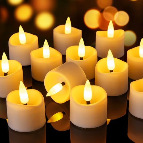 Yakpo 24 Stück flammenlose LED-Teelichter mit Timer, flackernde elektrische Teelichter, batteriebetrieben, kleine künstliche Kerzen mit Timerfunktion für Weihnachts-, Tisch- und Halloween-Dekorationen Yakpo 24 Stück flammenlose LED-Teelichter mit Timer, flackernde elektrische Teelichter, batteriebetrieben, kleine künstliche Kerzen mit Timerfunktion für Weihnachts-, Tisch- und Halloween-Dekorationen von Yakpo