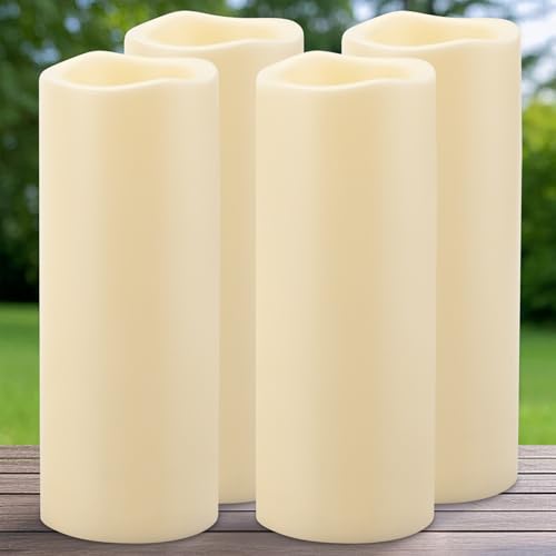 Yakpo 4 Stück 10 x 25,4 cm große LED-Kerzen für außen mit Timer, outdoor wasserdichte flammenlose kerzen, batteriebetriebene Kerzen für draußen, elektrische Stumpenkerze für Laternendekorationen Yakpo 4 Stück 10 x 25,4 cm große LED-Kerzen für außen mit Timer, outdoor wasserdichte flammenlose kerzen, batteriebetriebene Kerzen für draußen, elektrische Stumpenkerze für Laternendekorationen von Yakpo