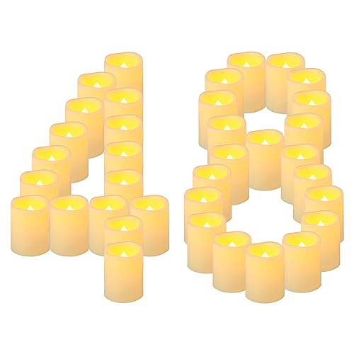 Yakpo 48 Stück 5 cm Votivkerzen, batteriebetrieben, flammenlos, flackernde LED-Votiv-Teelichtkerze, elektrisch betriebene flammenlose Kerze, Großpackung für Feiertage Hochzeiten Halloween-Dekorationen Yakpo 48 Stück 5 cm Votivkerzen, batteriebetrieben, flammenlos, flackernde LED-Votiv-Teelichtkerze, elektrisch betriebene flammenlose Kerze, Großpackung für Feiertage Hochzeiten Halloween-Dekorationen von Yakpo
