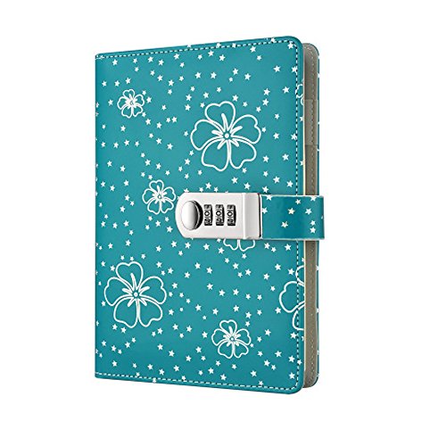 Abschließbar A5 Größe PU Leder Diary Book Diary Book Größe 145 x 210 mm (Stift ist Shooting Requisiten, nicht im Lieferumfang enthalten) TPN107 145x210mm(5.71x8.27 inch) -Green von Yakri