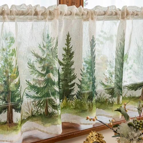 Yaland Dolly Scheibengardine mit Baum Druck Landhausstil Kurzstore mit Stangendurchzug Küchengardine Kleinfenster 1 Stück HxB 60x350cm Yaland Dolly Scheibengardine mit Baum Druck Landhausstil Kurzstore mit Stangendurchzug Küchengardine Kleinfenster 1 Stück HxB 60x350cm von Yaland