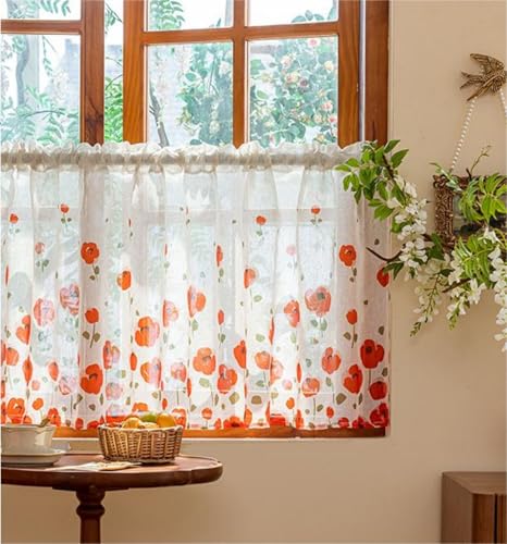 Yaland Dolly Scheibengardine mit Blumen Druck Landhausstil Kurzstore mit Stangendurchzug Küchengardine Kleinfenster 1 Stück HxB 50x150cm Yaland Dolly Scheibengardine mit Blumen Druck Landhausstil Kurzstore mit Stangendurchzug Küchengardine Kleinfenster 1 Stück HxB 50x150cm von Yaland