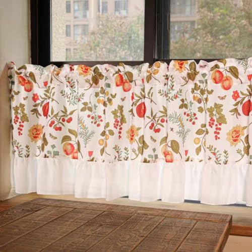 Yaland Landhaus Scheibengardine mit Blumenmuster Halbtransparente Küchengardine Vorhang für Fenster, Schränke & Farmhaus-Deko mit Stangendurchzug 1 Stück HxB 45x140cm Yaland Landhaus Scheibengardine mit Blumenmuster Halbtransparente Küchengardine Vorhang für Fenster, Schränke & Farmhaus-Deko mit Stangendurchzug 1 Stück HxB 45x140cm von Yaland