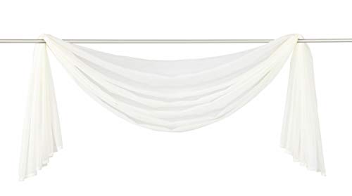 Yaland Voile Transparenter Freihandbogen einfarbig Uni Querbehang Wohnzimmer Gardinenschals (BxH 140x500, beige) 1 Stück von Yaland