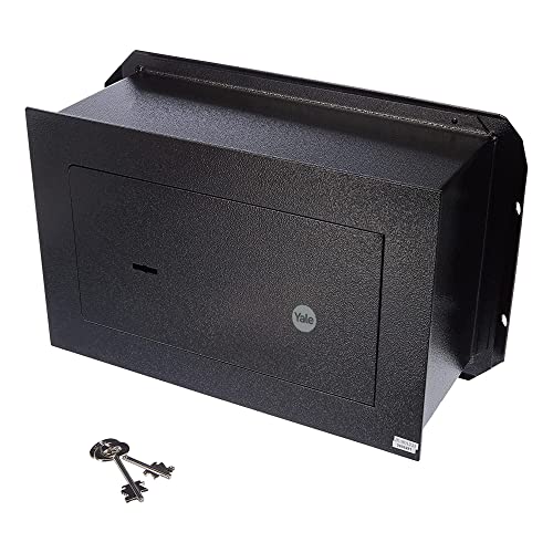 Yale Wandsafe YWV/230/KB1, 10 L, Grau – Doppelbartschlüssel, 4 mm Stahltür, 16 mm Verriegelungsbolzen, Teppichboden & Einlegeboden, ideal für Bargeld & Wertsachen von Yale
