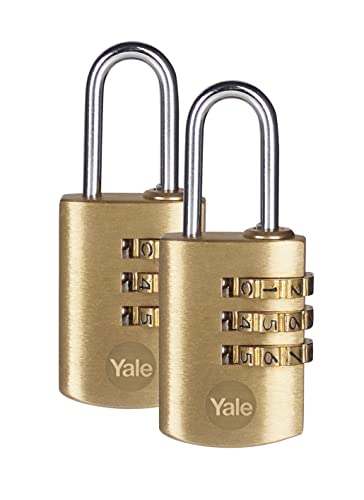 Yale Y150B/22/120/2- Standardschutz Messing-Kombinationsvorhängeschloss 22 mm - Stahlbügel - 3-Zahlenschloss - 2er Set Yale Y150B/22/120/2- Standardschutz Messing-Kombinationsvorhängeschloss 22 mm - Stahlbügel - 3-Zahlenschloss - 2er Set von Yale