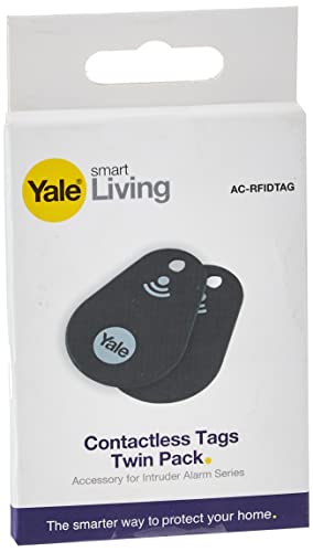 Yale AC-RFIDTAG Sync-Smart-Alarm-Zubehör, RFID-Kontaktlose Tags, schwarz, funktioniert mit IA-Alarmen, für Entwaffnung von Alarmen [Energy Class A+] von Yale