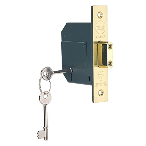 Yale B-BSDL-3.0-PB Einsteckschloss mit 5 Hebeln, Messing-Finish, verpackt, geeignet für Außentüren, 76 mm Yale B-BSDL-3.0-PB Einsteckschloss mit 5 Hebeln, Messing-Finish, verpackt, geeignet für Außentüren, 76 mm von Yale