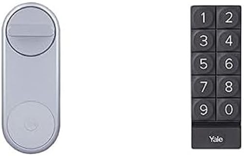 Yale Linus® Smart Lock - Silber (05/101200/SI) - Schlüsselloses und sicheres Türschloss & Smart Keypad (05/301000/BL) – Schwarze digitale Smart Lock-Tastatur für Linus mit One-Touch-Verriegelung von Yale