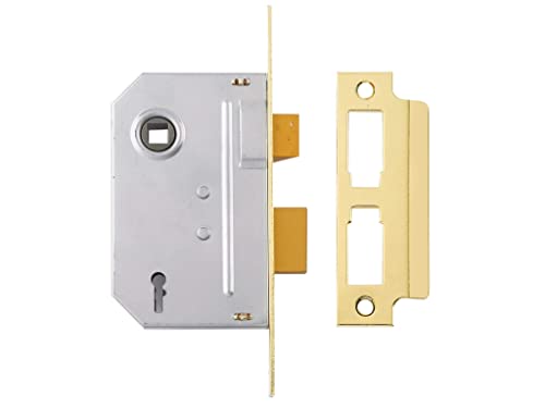Yale 650246085166 PM246PB25 Einsteckschloss mit 2 Hebeln, Messing poliert, 2.5 Inch/64 mm von Yale