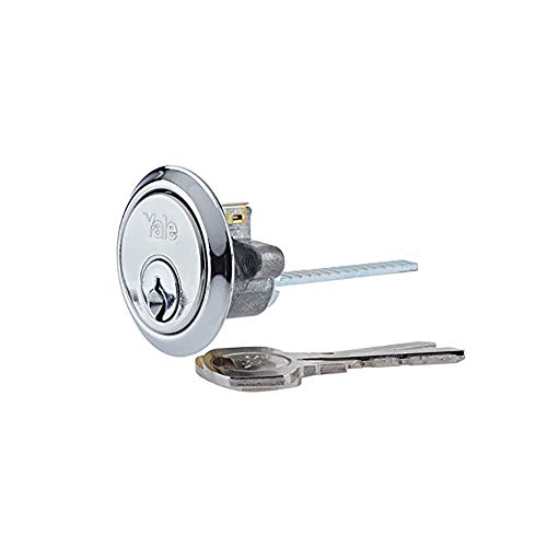Yale P-4KP1109-CH Replacement Rim Cylinder, Suitable for 38-57 mm Doors, 4 Keys Provided, Chrome Finish, Visi Packed von Yale