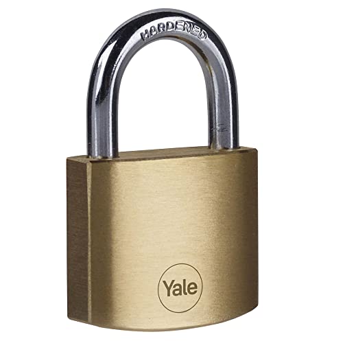 Yale - Y110B/40/122/1 Standardsicherheit 40 mm Messing Vorhängeschloss - offener Stahlbügel - 3 Schlüssel von Yale