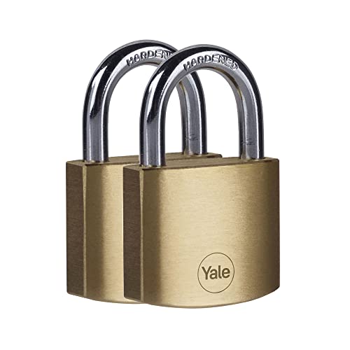 Yale - Y110B/40/122/2 Standardsicherheit 40 mm Messing Vorhängeschloss, 2er Set - offener Stahlbügel - 3 gleichschließende Schlüssel Yale - Y110B/40/122/2 Standardsicherheit 40 mm Messing Vorhängeschloss, 2er Set - offener Stahlbügel - 3 gleichschließende Schlüssel von Yale