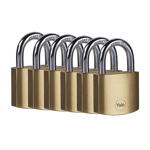 Yale - Y110B/40/122/6 Standard Security 40 mm Messing Vorhängeschloss, 6er Set von Yale