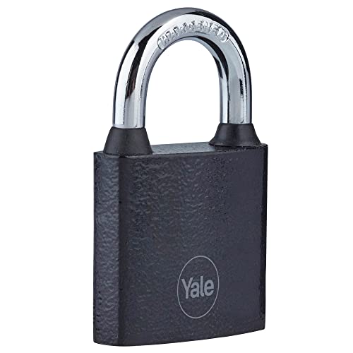 Yale - Y111B/32/116/1 Standard -Sicherheits -Eisen -Vorhängeschloss 32 mm - Schwarz - Stahlbügel - Innengebrauch von Yale