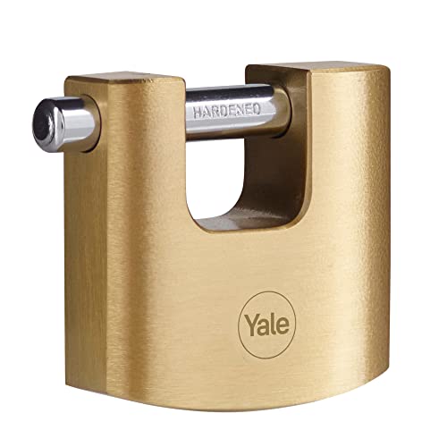 Yale - Y114B/50/111/1 Hochsicheres 50mm Messing Blockhangschloss - Gehärteter Stahlbügel - 3 Schlüssel von Yale
