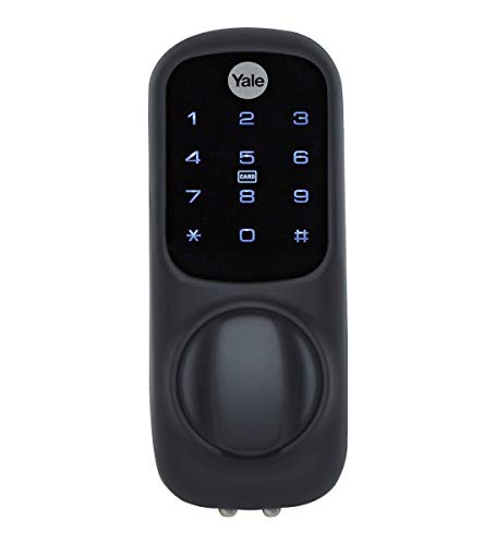 Yale YD-01-CON-BL Keyless Connected Ready Türschloss, Smart Living, Touch-Tastatur, PIN-Code-Zugangsschloss, Drehknaufbedienung, Nachtriegel, Schwarz [Energieklasse A von Yale